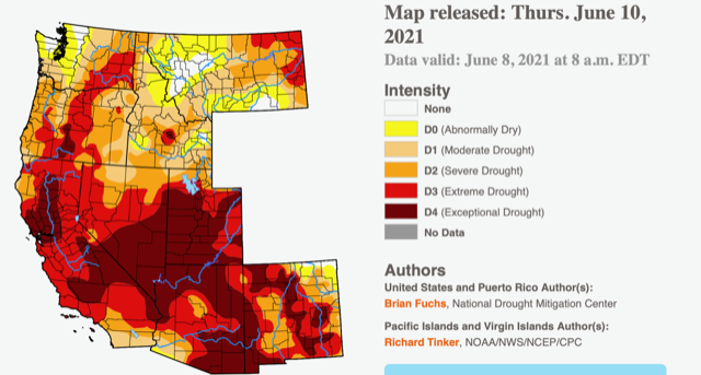 NOAA drought map