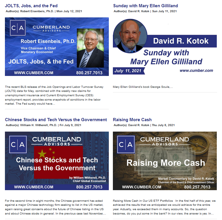 Cumberland Advisors Week in Review (July 05, 2021 - July 09, 2021) Market Commentary