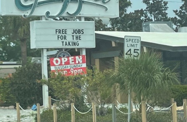 Free jobs sign