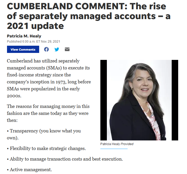 PATRICIA HEALY, CFA - The rise of separately managed accounts - A 2021 update