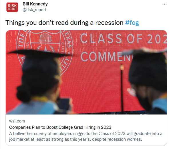 WSJ Things you don’t read during a recession - Bill Kennedy