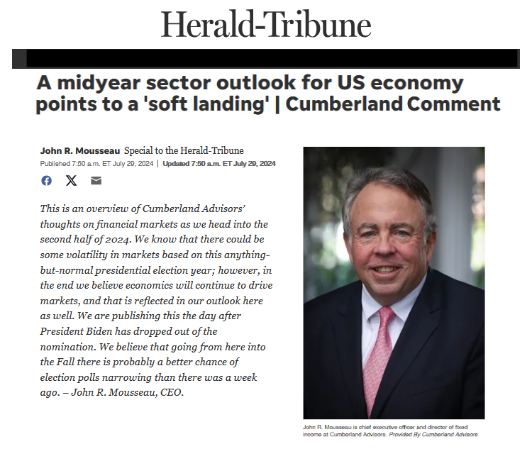 A midyear sector outlook for US economy points to a 'soft landing' | Cumberland Comment