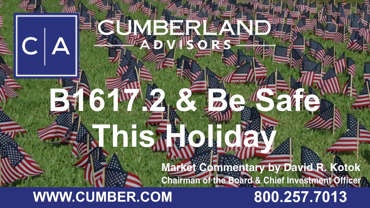 Cumberland Advisors Market Commentary - B1617.2 &amp; Be Safe This Holiday