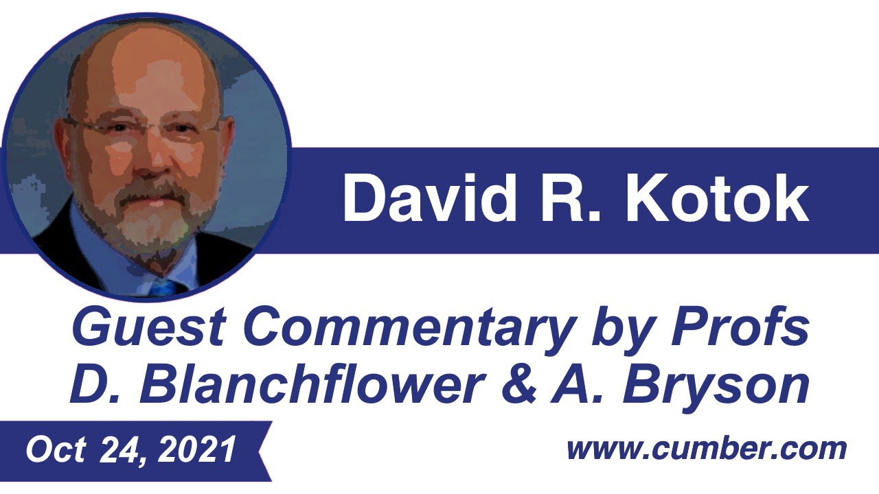 Guest Commentary by Professors D. Blanchflower &amp; A. Bryson