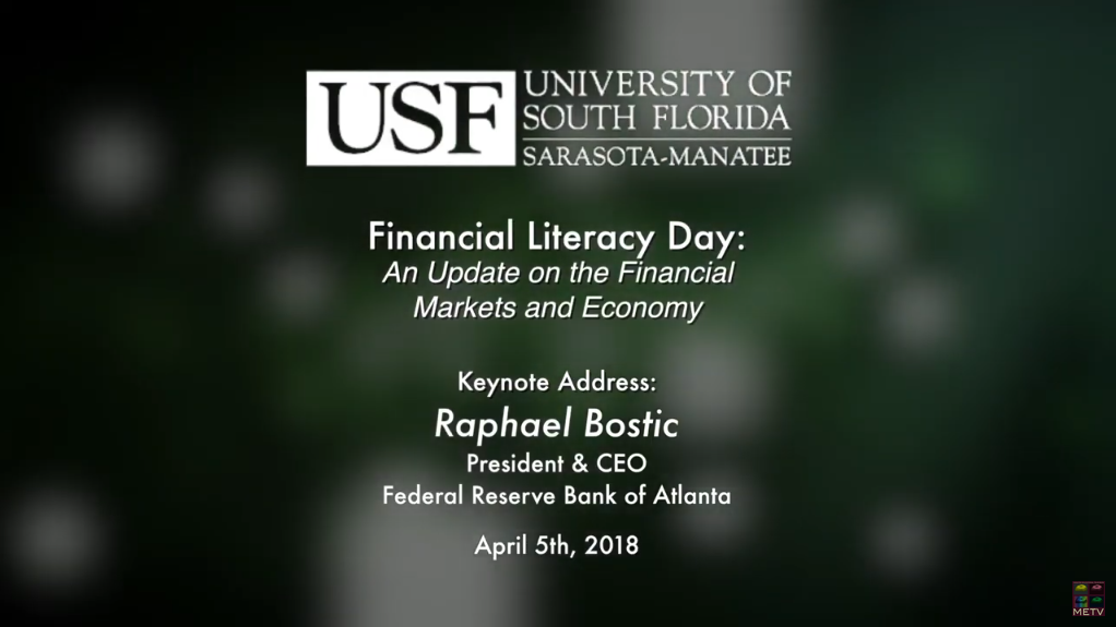 2018 Keynote Speech by Dr. Raphael W. Bostic, Pres. &amp; CEO, Federal Reserve Bank of Atlanta
