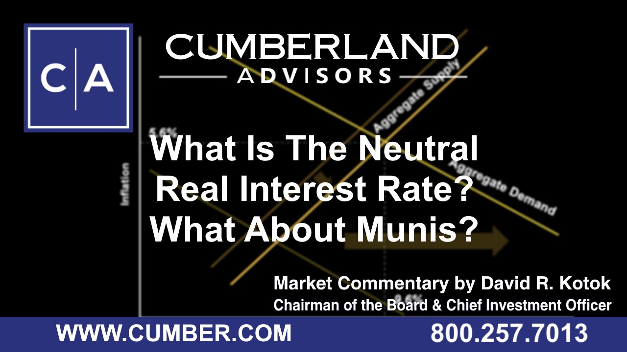 Cumberland Advisors Market Commentary - What Is The Neutral Real Interest Rate? What About Munis?