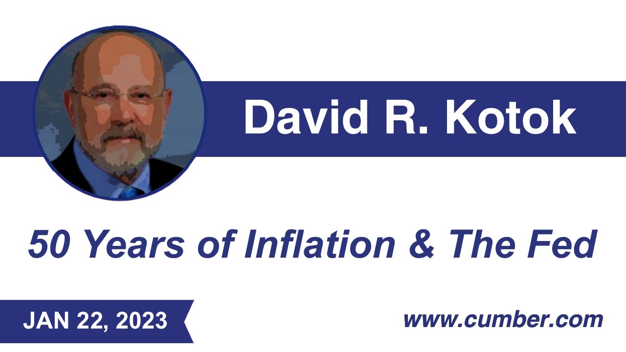 Cumberland Advisors Market Commentary - 50 Years of Inflation &amp; The Fed by David R. Kotok