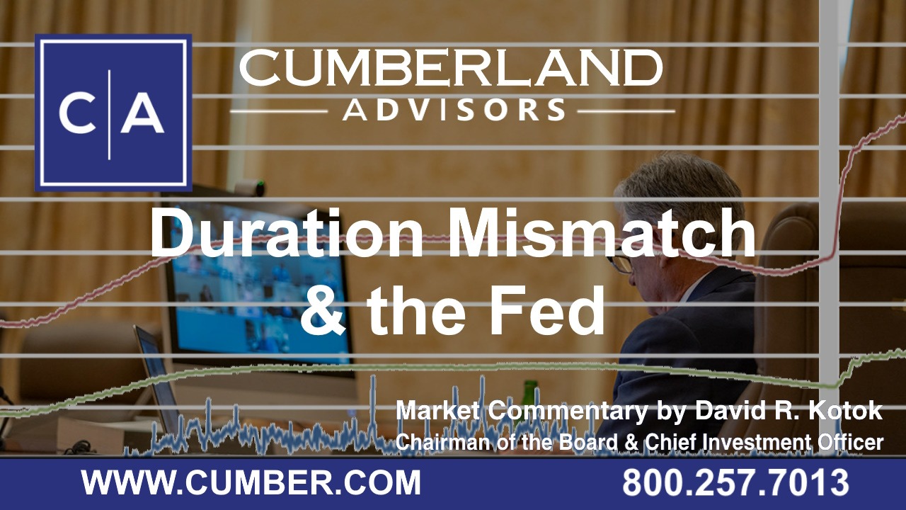 Cumberland Advisors Market Commentary - Duration Mismatch &amp; The Fed by David R. Kotok
