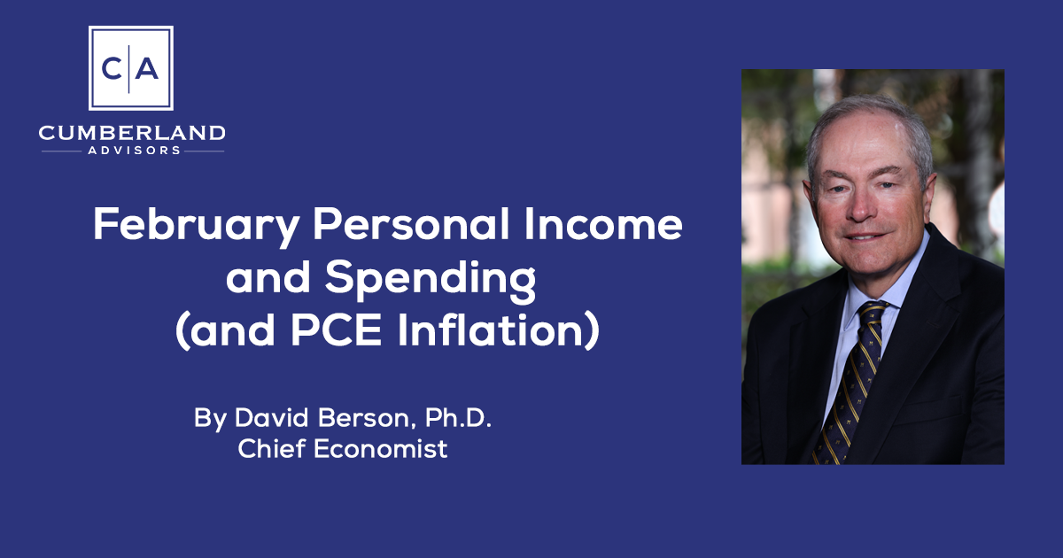 Income up strongly with spending positive – but core inflation a bit hotter than expected.