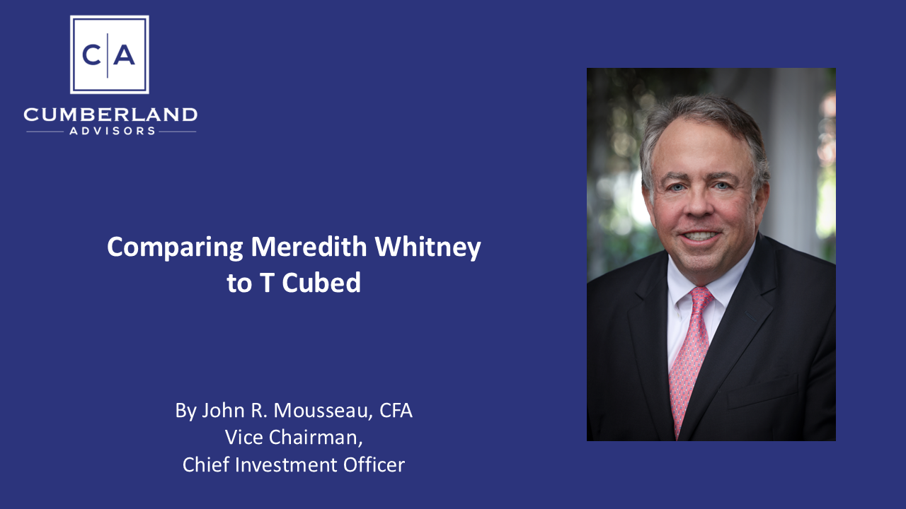 Comparing Meredith Whitney to T Cubed