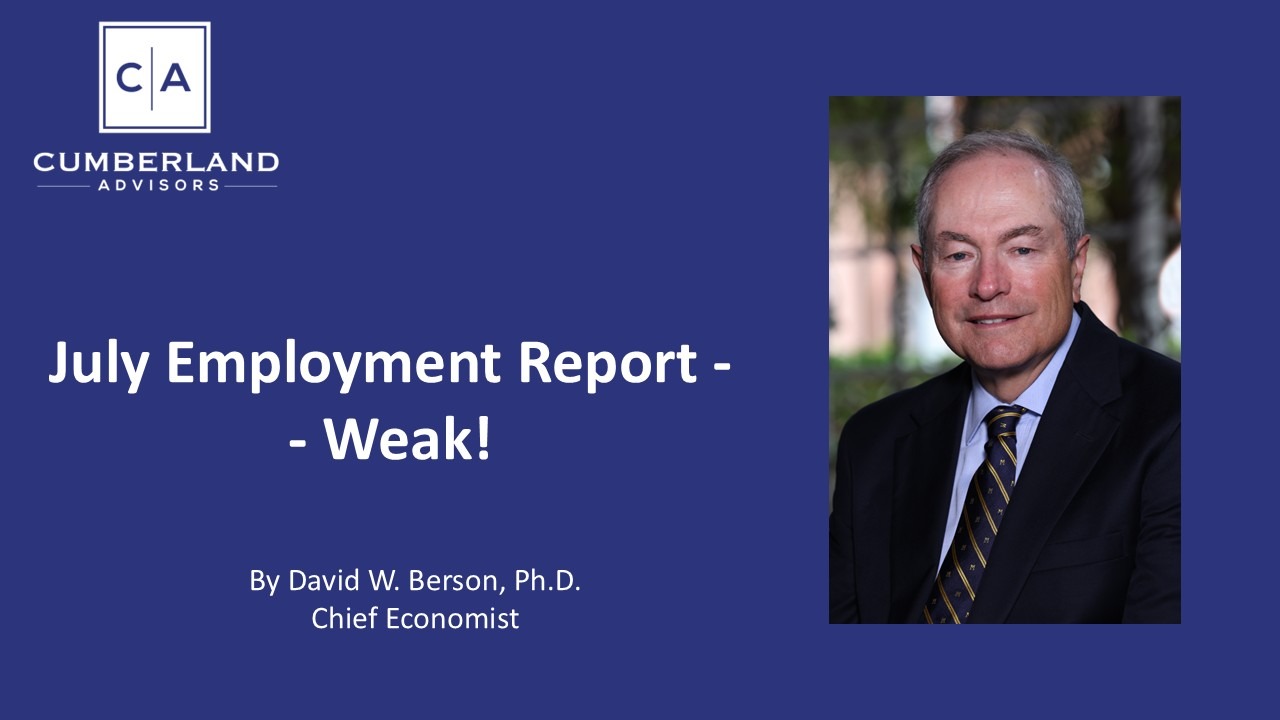 July Employment Report -- Weak!