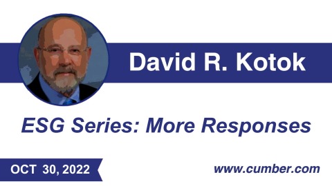 Cumberland Advisors Market Commentary - ESG Series More Responses by David R. Kotok
