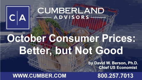 Cumberland Advisors Market Commentary - October Consumer Prices- Better, but Not Good by David W. Berson, Ph.D.