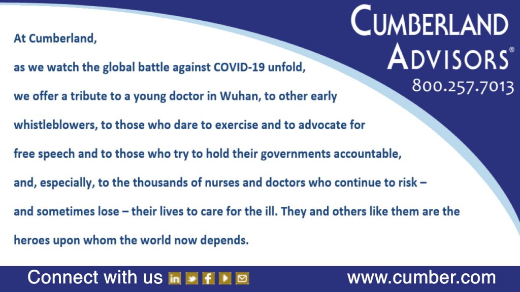 Market Commentary - Cumberland Advisors - Coronavirus COVID-19 Tribute