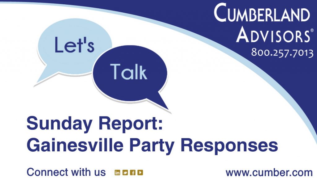 Market Commentary - Cumberland Advisors - Sunday Report Gainesville Party Responses