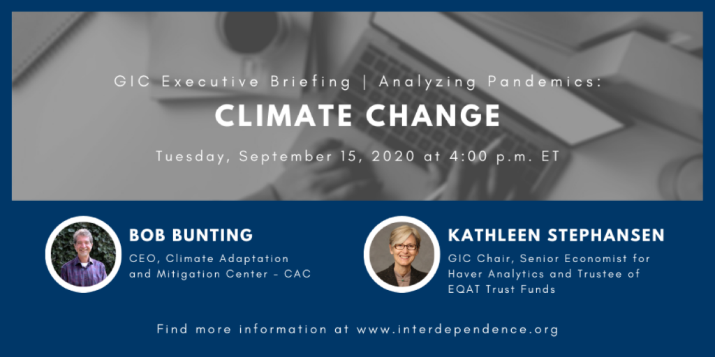 Executive Briefing Webinar, COVID-19 and Climate Change - Sept 15 1280w