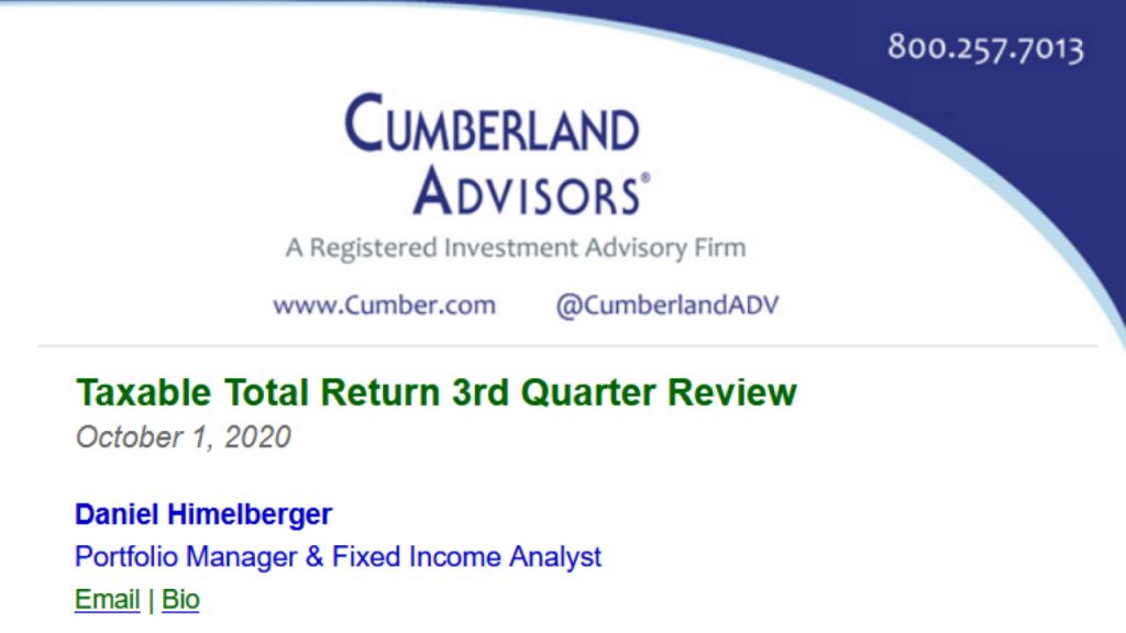 Taxable Total Return 3rd Quarter Review